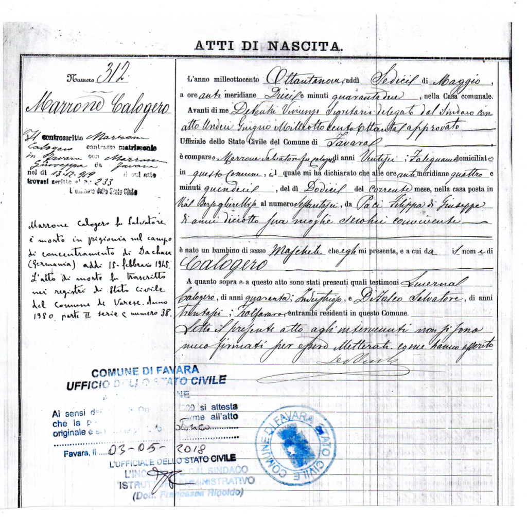atto di nascita